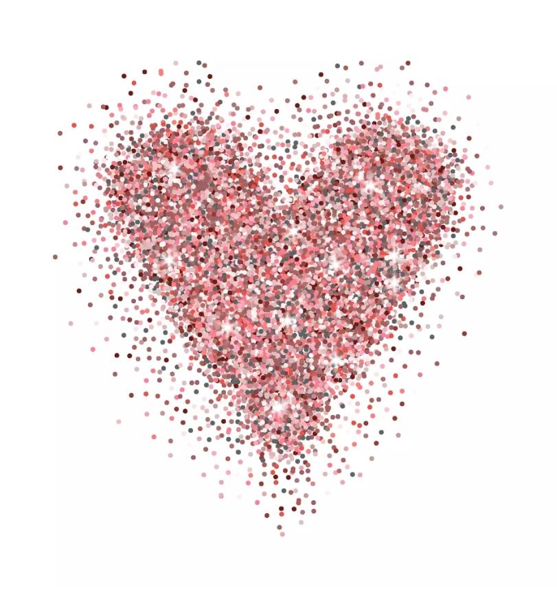 Heart Glitter Paper Napkin - Luncheon Size