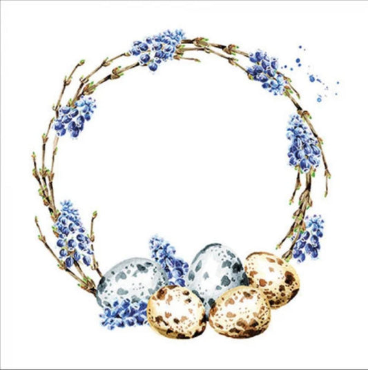 Easter Wreath Paper Napkin - Cocktail Size