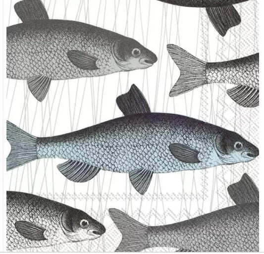 Fish Paper Napkin - Cocktail Size- Cocktail Size