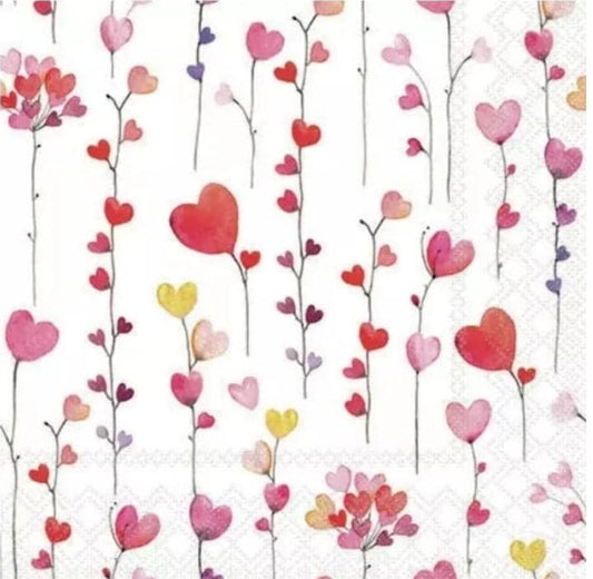 Heart Garland Paper Napkin - Cocktail Size