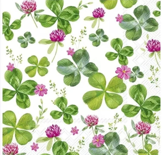 Four Leaf Clover Paper Napkin - Cocktail Size