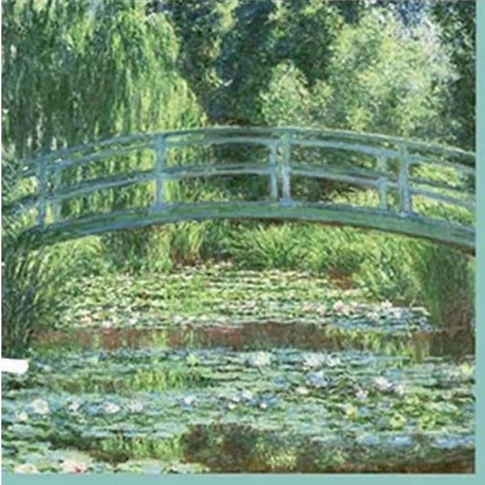 Lake Bridge Lily Pond Paper Napkin - Cocktail Size