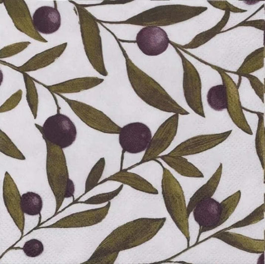 Olive Paper Napkin - Cocktail Size