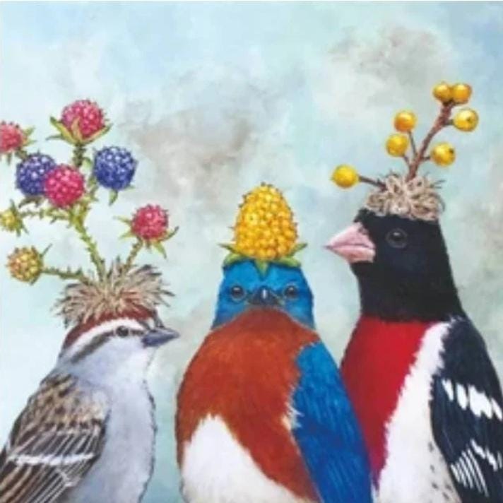 Birds & Berries Paper Napkin - Cocktail Size