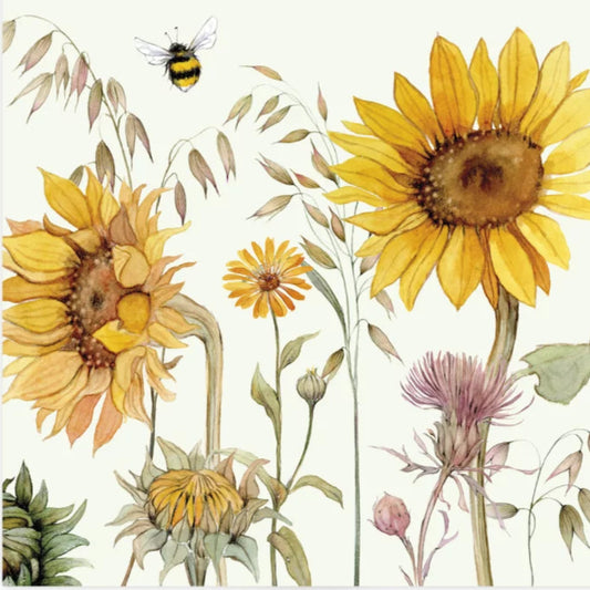 Sunflower Bird Paper Napkin - Luncheon Size